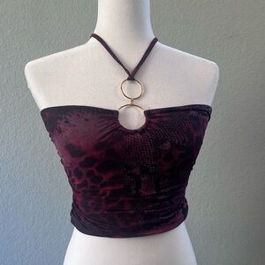 Windsor Burgundy Ring Detail Crop Top